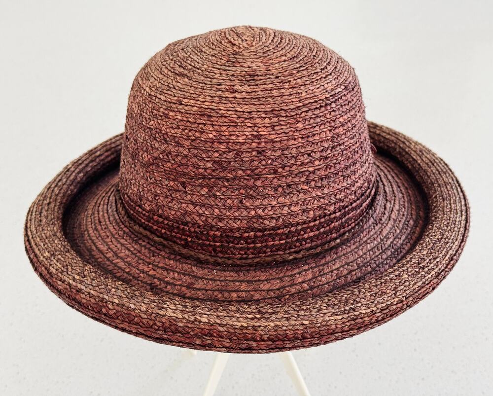Panama Hatee Rafia Hat Size F Plum New